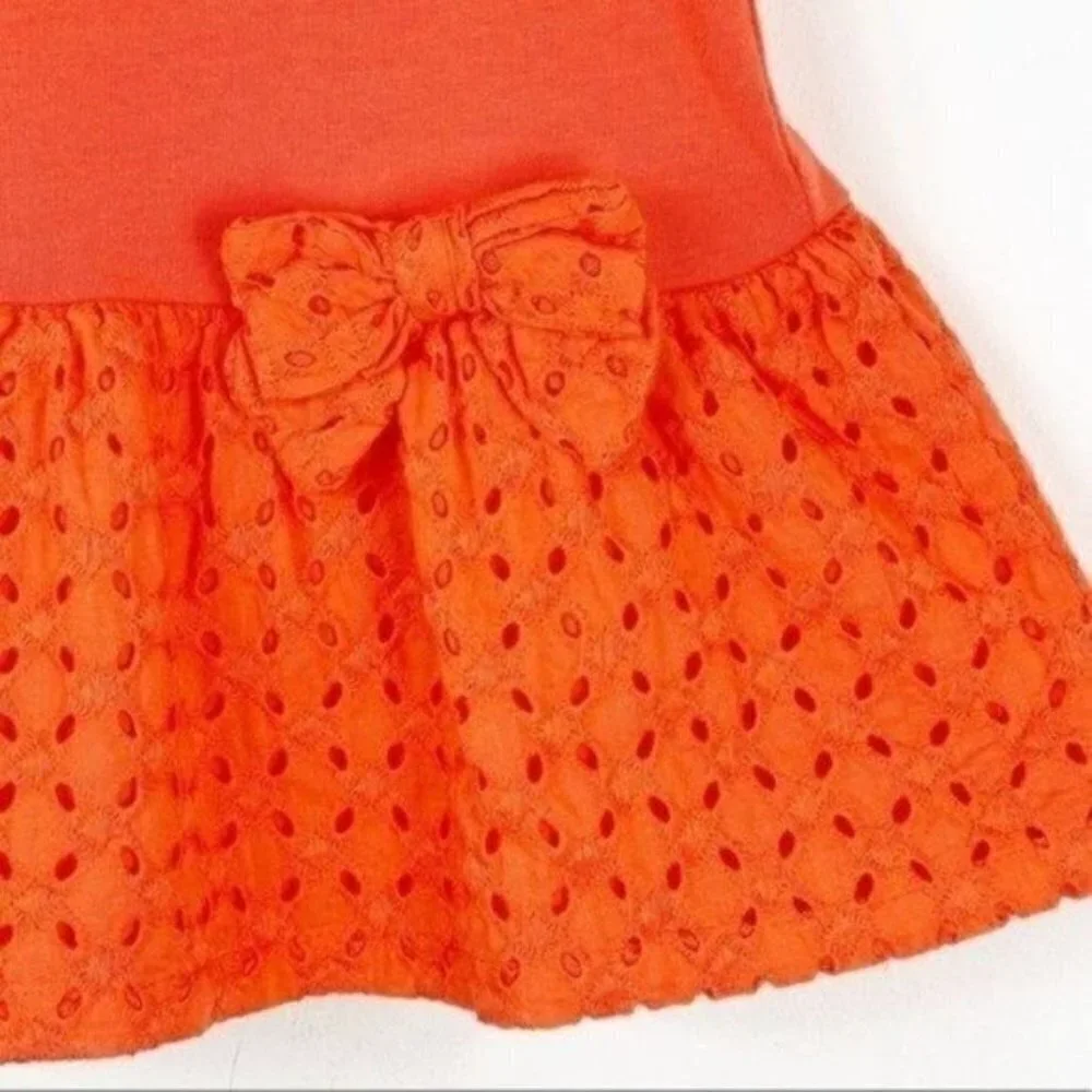 Gymboree Tangerine Cap Sleeve Key Hole Back Matching Underwear Size 12-18 Months